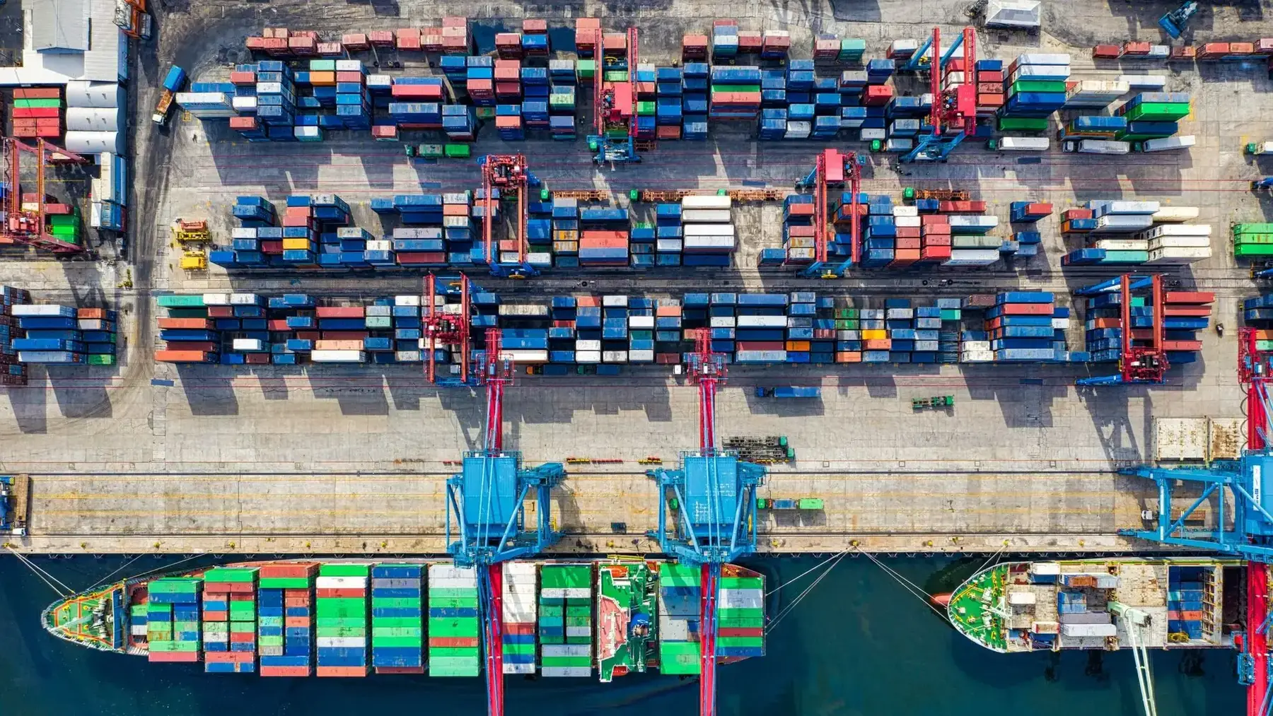 Aerial view of an international port for trade insights